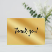 Carte de remerciement métallisée or de luxe (Debout devant)