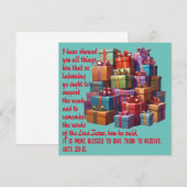 Carte de remerciement mieux vaut donner que recevo (Devant / Derrière)