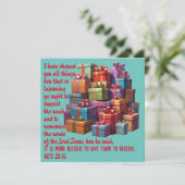 Carte de remerciement mieux vaut donner que recevo (Debout devant)