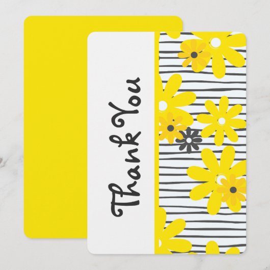 Carte de remerciement mignonne et jolie note de re (Devant / Derrière)