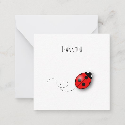 Carte de remerciement mini Ladybug (Devant)
