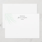 Carte de remerciement minimale à motif de feuilles (Devant / Derrière)