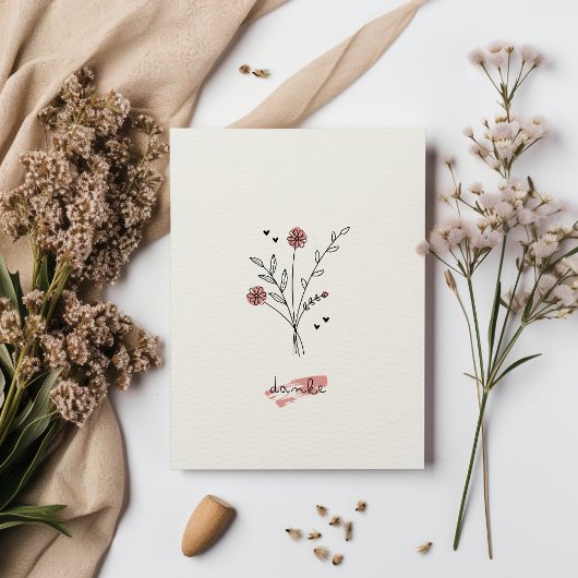 Carte de remerciement minimaliste