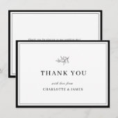 Carte de remerciement minimaliste à bordure de feu (Devant / Derrière)