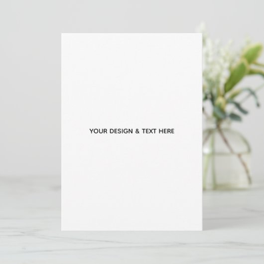Carte de Remerciement Minimaliste Blanche Propre (Debout devant)