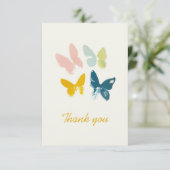 Carte de remerciement moderne avec papillons (Debout devant)