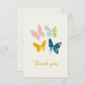 Carte de remerciement moderne avec papillons (Devant / Derrière)