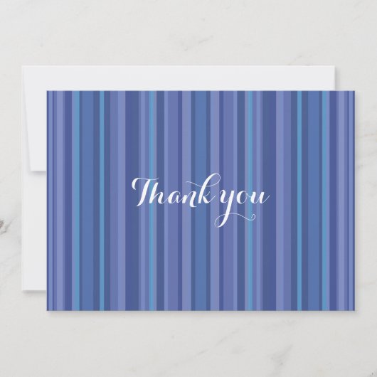Carte de remerciement moderne Blue Purple Stripe (Devant)