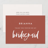 Carte de remerciement moderne brique brûlée demois (Devant / Derrière)