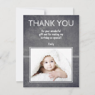 Carte de remerciement moderne pour anniversaire av