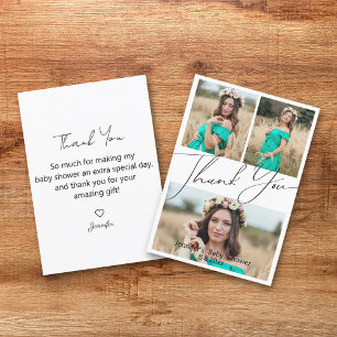 Carte de remerciement moderne pour Baby Shower ave