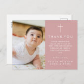 Carte de remerciement moderne pour baptême avec ph (Devant / Derrière)