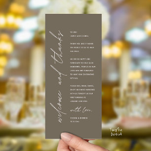 Carte de remerciement moderne pour dîner de récept