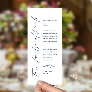 Carte de remerciement moderne pour dîner de récept