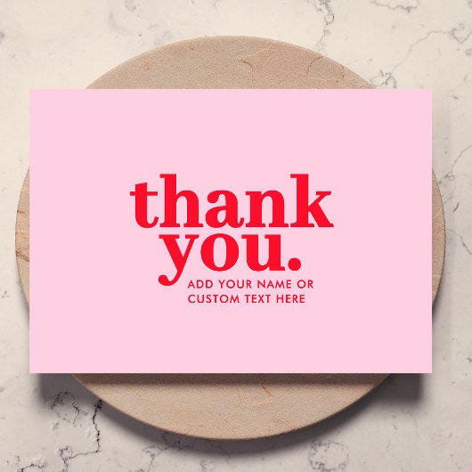 Carte de remerciement | Moderne Rouge & Rose