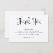 Carte de remerciement moderne rustique. Mariage si (Devant / Derrière)