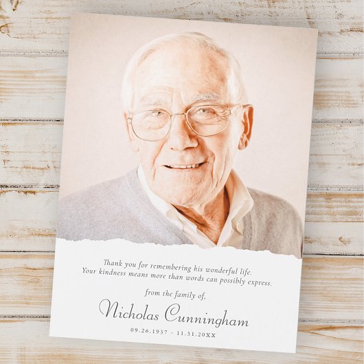 Carte de remerciement moderne simple élégante chic