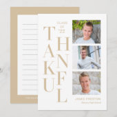 Carte de remerciement modifiable couleur Charme Em (Devant / Derrière)