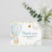 Carte de remerciement Montgolfière Animaux Baby Sh (Debout devant)