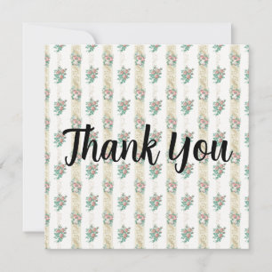 Carte de Remerciement Motif Rose Vintage