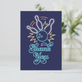 Carte de remerciement Neon Cyber Bowling (Debout devant)