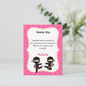 Carte de remerciement Ninja Fille - Anniversaire d (Debout devant)