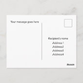 Carte de remerciement. Oiseau rose exotique, fleur (Dos)