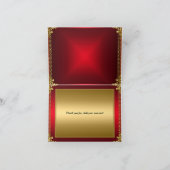 Carte de remerciement Or et Rouge Ajoutez votre pr (Intérieur)