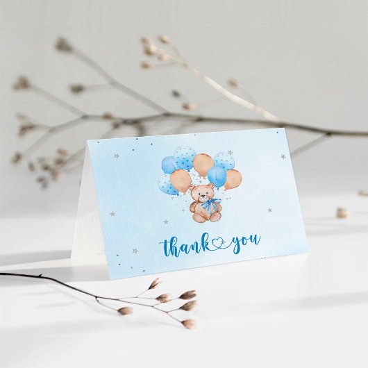 Carte de remerciement Ourson