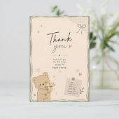 Carte de remerciement Ourson Mignon (Debout devant)