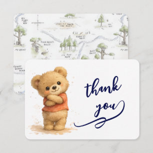 Carte de remerciement Ourson Mignon