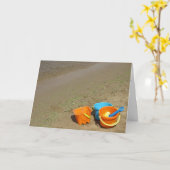 Carte de remerciement "Outils pour châteaux de sab (Fleur jaune)