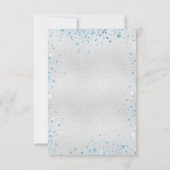 Carte de remerciement pailletée bleu argenté (Dos)