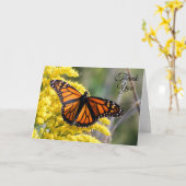 Carte de remerciement Papillon Monarque (Fleur jaune)