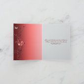 Carte de remerciement Papillons Rouge et Argent (Intérieur)
