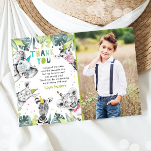 Carte de remerciement Party Animals Boy Safari Ani