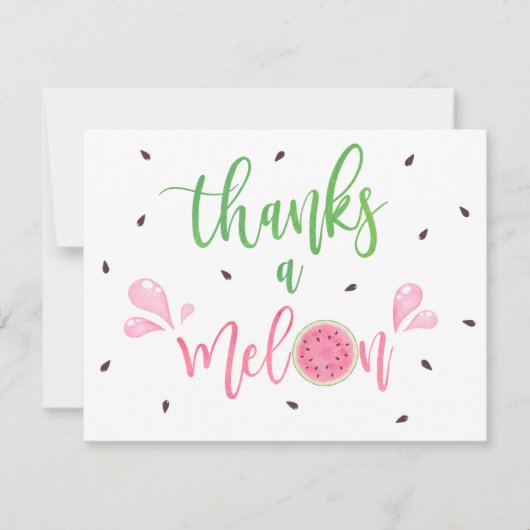 Carte de remerciement Pastèque Merci une Pastèque (Devant)