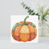 Carte de remerciement patchwork de citrouille à l' (Debout devant)