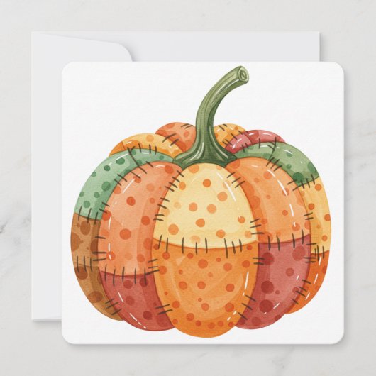 Carte de remerciement patchwork de citrouille à l' (Devant)