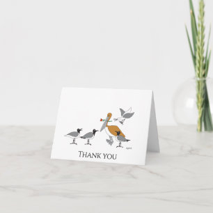 Carte de remerciement Pélican & Mouettes