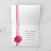 Carte de remerciement personnalisable avec gerbera (Intérieur)