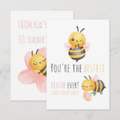 Carte de remerciement personnalisable pour enseign (Devant / Derrière)