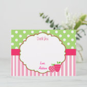 Carte de remerciement personnalisée à la fraise (Debout devant)