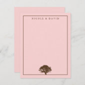 Carte de remerciement personnalisée couple chêne r (Devant / Derrière)