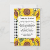 Carte de remerciement personnalisée – Gingham noir (Devant)