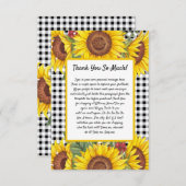 Carte de remerciement personnalisée – Gingham noir (Devant / Derrière)