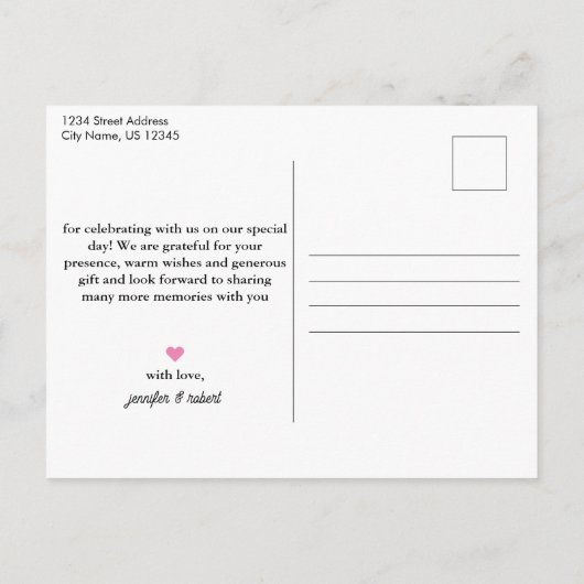 Carte de remerciement personnalisée pour bébé avec (Dos)