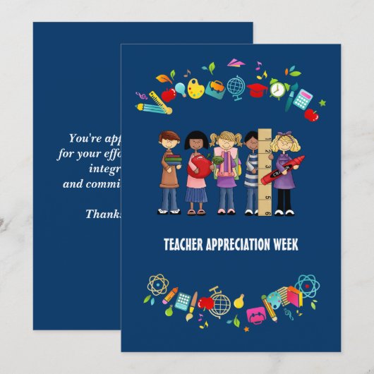 Carte de remerciement personnalisée pour la Semain (Devant / Derrière)