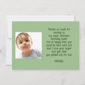 Carte de remerciement personnalisée pour un annive (Dos)