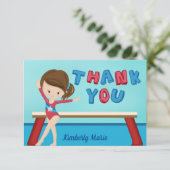 Carte de remerciement personnalisée pour une gymna (Debout devant)